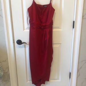 Express tulip hem red cocktail dress.